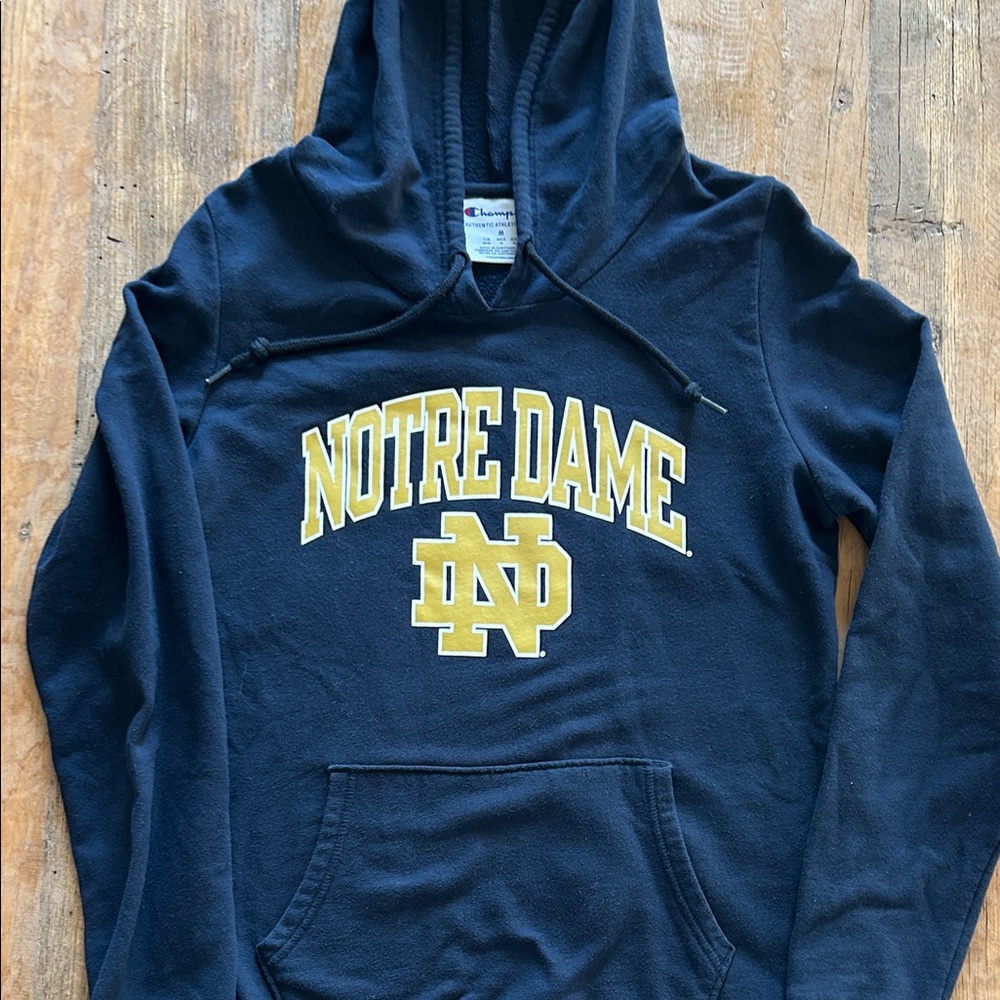 Champion Notre Dame Navy and Gold Hoodie